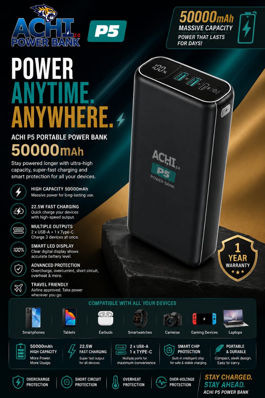 ACHI P5 Portable Power Bank